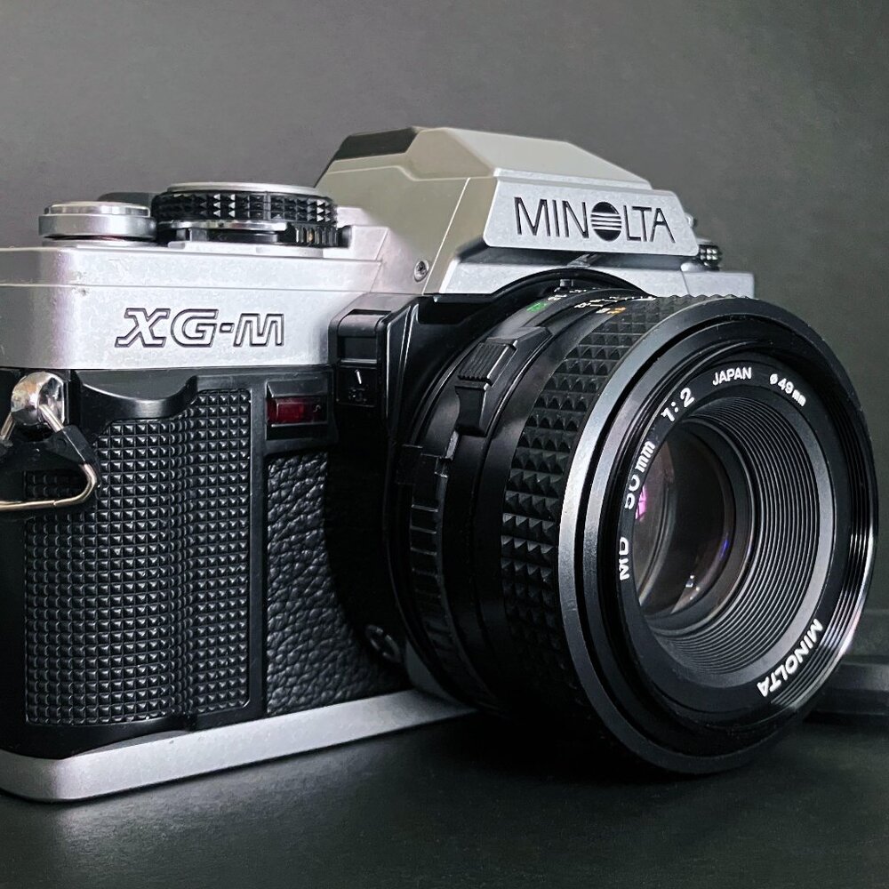 Minolta XG-M 35mm Film SLR Camera w/ Minolta MD 50mm f:2 Lens _ Excellent!